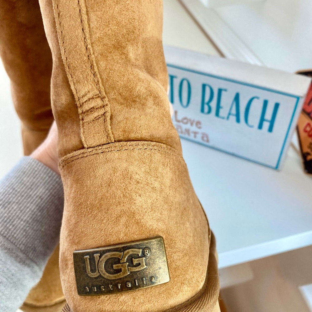 ⭐️Metallic Tag UGG Chestnut Suede Boots ⭐️
